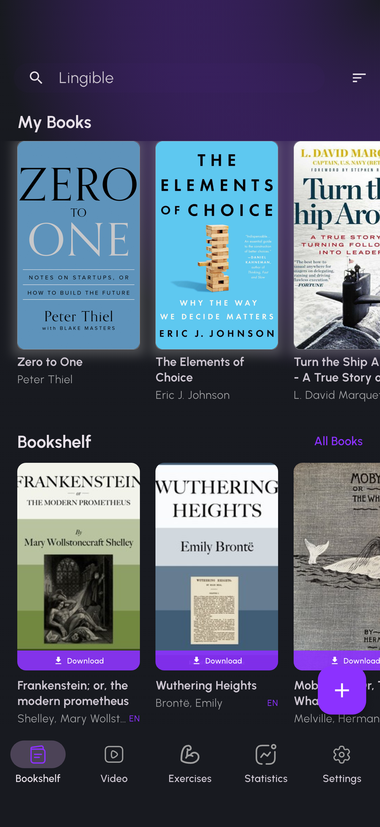 Lingible bookshelf